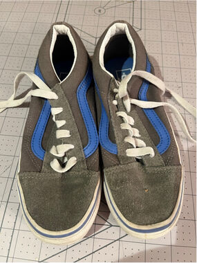 Boys Vans Sneakers Gray Blue Size 3.5